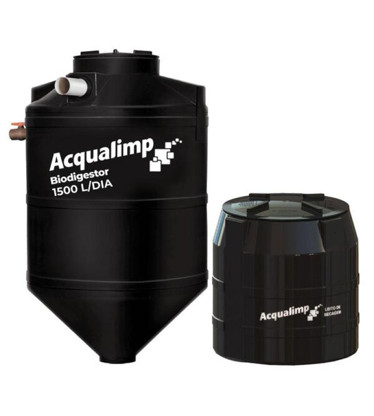 Kit Fossa Séptica Biodigestor 1.500l/dia E Leito De Secagem Acqualimp