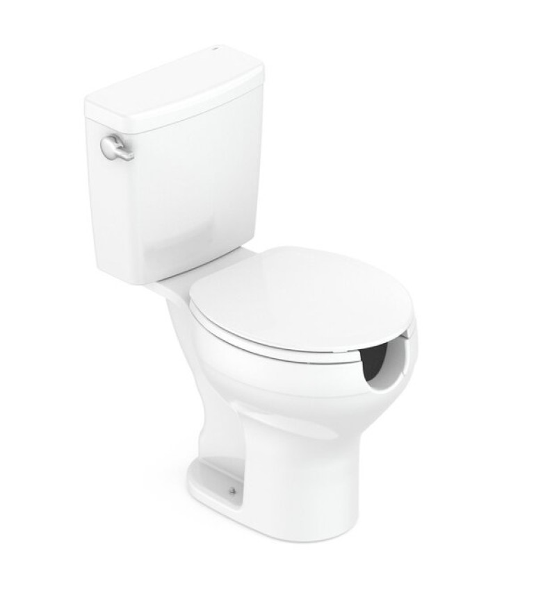 Kit Vaso Sanitário Com Caixa Acoplada Com Acionamento Lateral E Assento Com Abertura Acesso Celite Branco