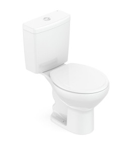 Kit De Bacia Com Caixa Acoplada E Assento Azálea Celite Branco