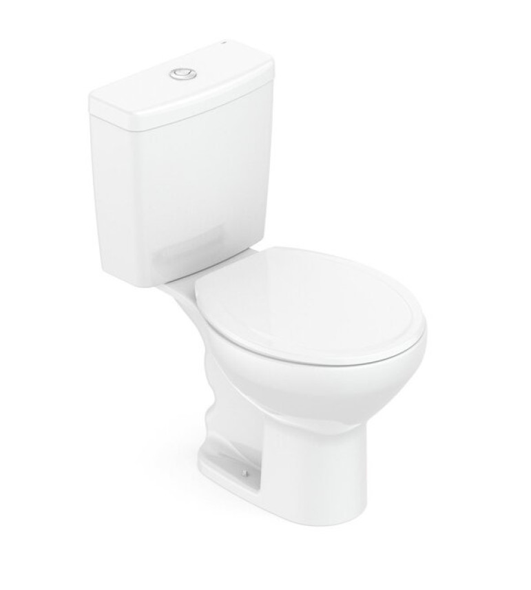 Kit De Bacia Com Caixa Acoplada E Assento Azálea Celite Branco