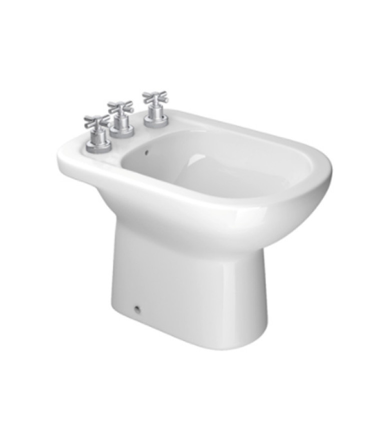 Bidê Vogue Plus 3 Furos Cerâmica Branco Gelo Deca