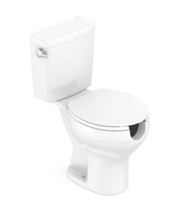 Kit Vaso Sanitário com Caixa Acoplada com Acionamento Lateral e Assento com abertura Acesso Incepa Branco Brilhante