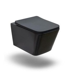 Vaso Sanitário Suspenso Saída Horizontal Esmeralda Pingoo.casa - Preto