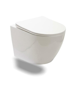 Vaso Sanitário Suspenso Saída Horizontal Hematita Pingoo.casa - Branco