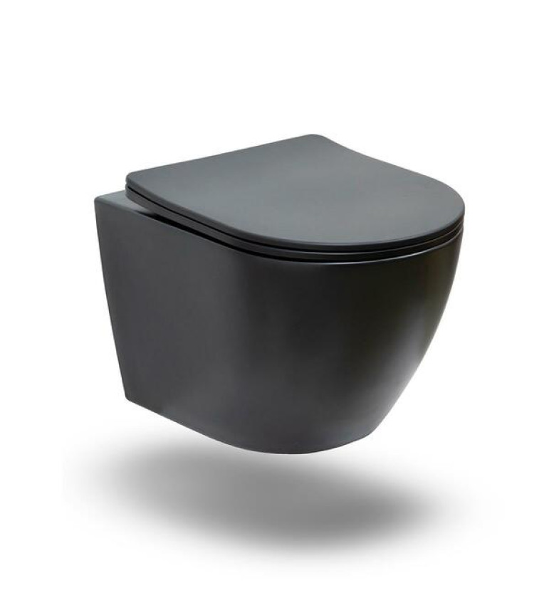 Vaso Sanitário Porcelana Suspenso Saída Horizontal Hematita Preto